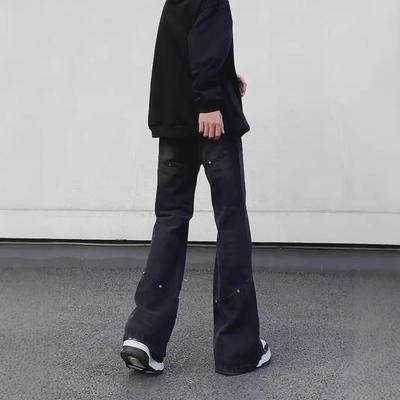 Męskie dżinsy o luźnym kroju, rozszerzane, w stylu retro cleanfit