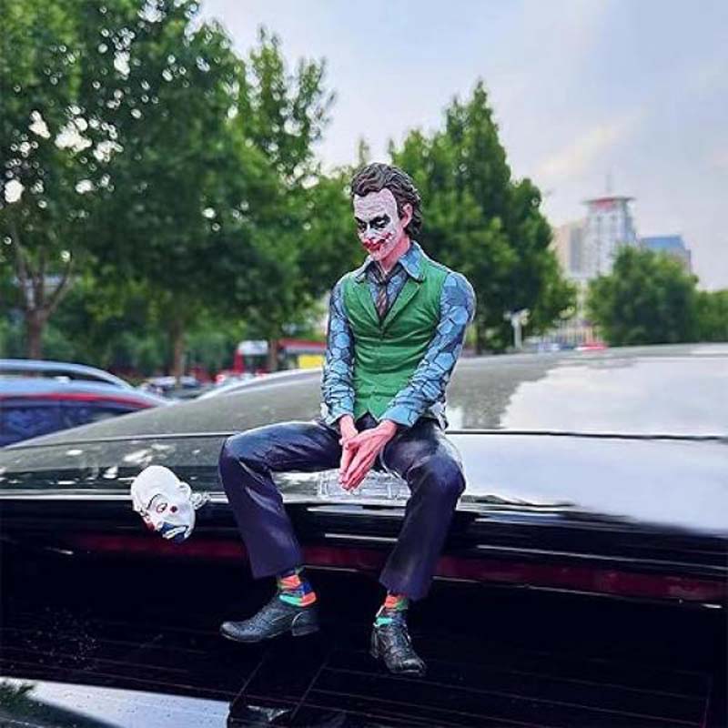 Jokers Action Figure, 10Inch Jokers Character Statue, with Wearable Masks for Car Ornament, Desktop Decor