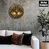 Round Tree of Life Metal Wall Art, Vintage Aluminum Sign 8x8 Inch, Retro Home Decor for Bar Cafe Living Room