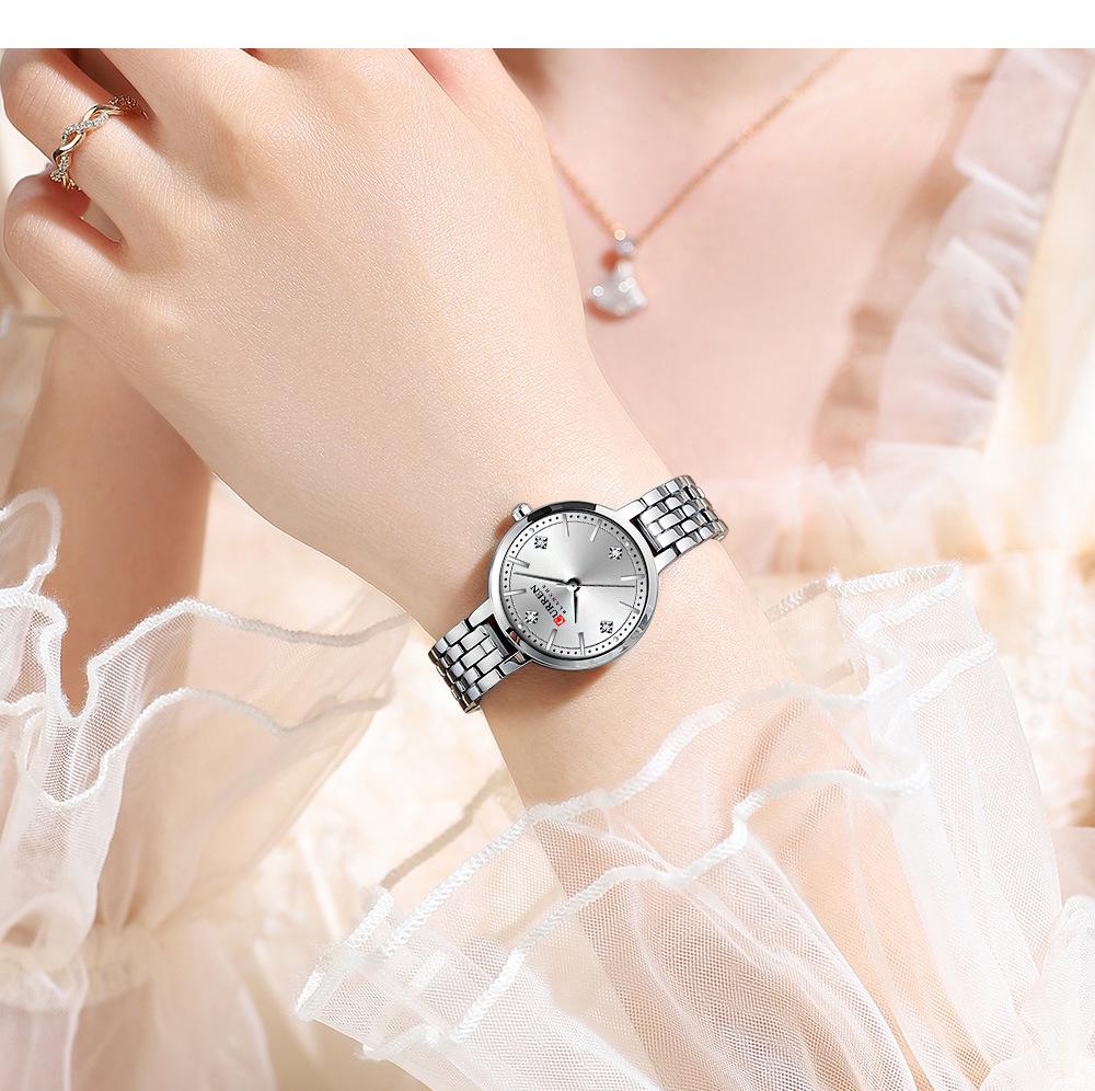 CURREN 9106 Women's Waterproof Quartz Watch with Steel Band