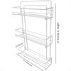 3Tier Spice Rack Wall or Cabinet DoorMounted Organizer Metal Storage for Small Spice Jars Holds Up to 18 Bottles White Coated S