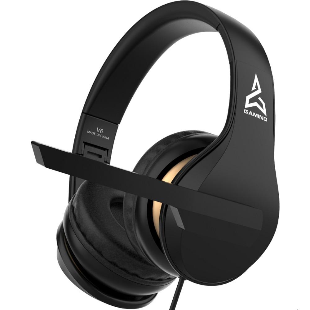 

V6 Stero Gaming Headphones with Microphone for Nintendo Switch 3.5mm Cable Bound Gaming Headset for PS4 PC 3.5mm connector чёрный