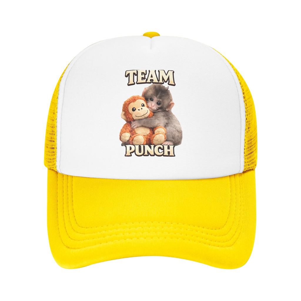 Punch Monkey Lustiges Tier Sonnenhüte y2k Cool Unisex Erwachsenen Netz Truckerhut Heißer Verkauf Benutzerdefiniertes Logo Kpop Rock Baseballkappe Geschenkidee