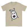 Camiseta Casual Perro Nieve Capitán Haddock Hombre Cuello Redondo 100% Algodón Camiseta Dibujos Animados Manga Corta Camisetas Ropa Clásica