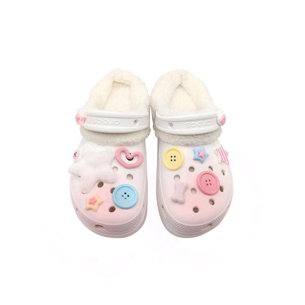 Crocs Classic Platform Clog Peach Blind MH Plan Casual Versatile Fashion Accessories Hole Shoes Women's Pink