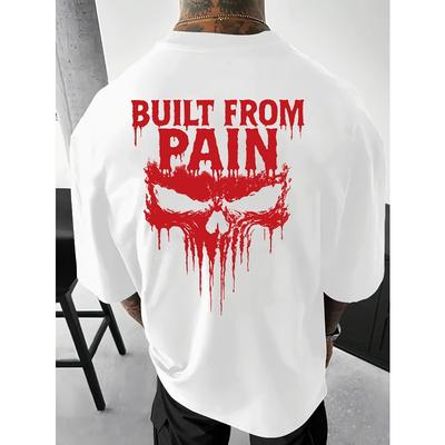 Tailles européennes Style Sombre T-shirt à col rond, T-shirts à motif Crâne Coupe ample Été Extérieur Respirant Confort Manches courtes -