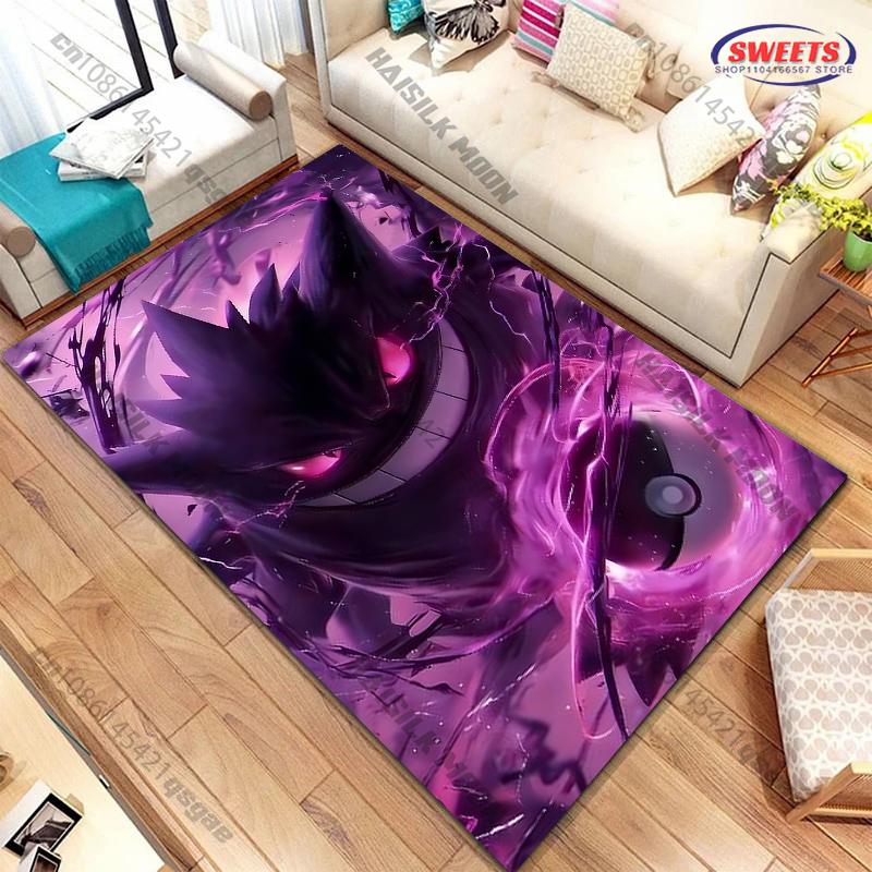 Various Sizes Pokemon Gengar Carpet Rug for Living Rooms Bedrooms Sofa, Balcony Garden Decorative Mat Portable Camping Mat Gifts