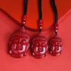 Natural Purple Gold Sand Buddha Head Pendant for Women