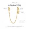 Gold Safety Chain for Modular Bracelet Bow Ribbon