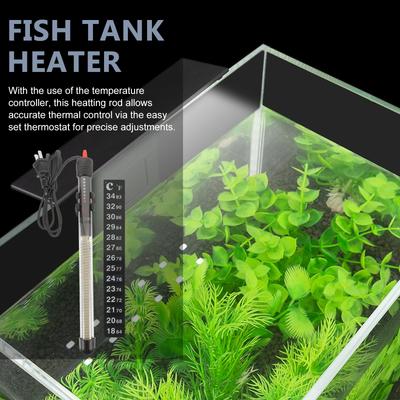 2 st 300W Glas Undervattens Akvarievärmare Med Termometer För Sötvatten Saltvatten Akvarium Värmestav US-kontakt Exakt