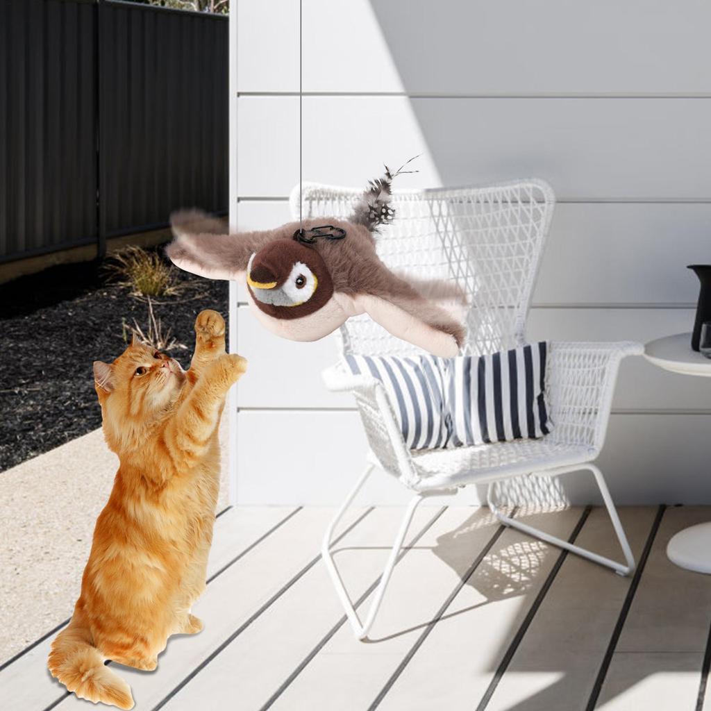 USB Vogel Katze Spielzeug Schlagen Plüschtiere Simulation Vogel Spielzeug Spatz Lebhaftes Zwitschern Kätzchen Spielzeug Interaktives Katzen-Teaser-Spielzeug zum Spielen
