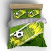 Soccer Ball Hitting The Net Print Bedding Set 1 Duvet Cover 2 Pillowcases For Adult And Children Luxury Gift Full Size