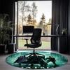 Matrix Printed Round Rug Carpet Chair Rug Area Rug Entryway Doormats,for Office Chair Living Room Bedroom Kitchen Room.