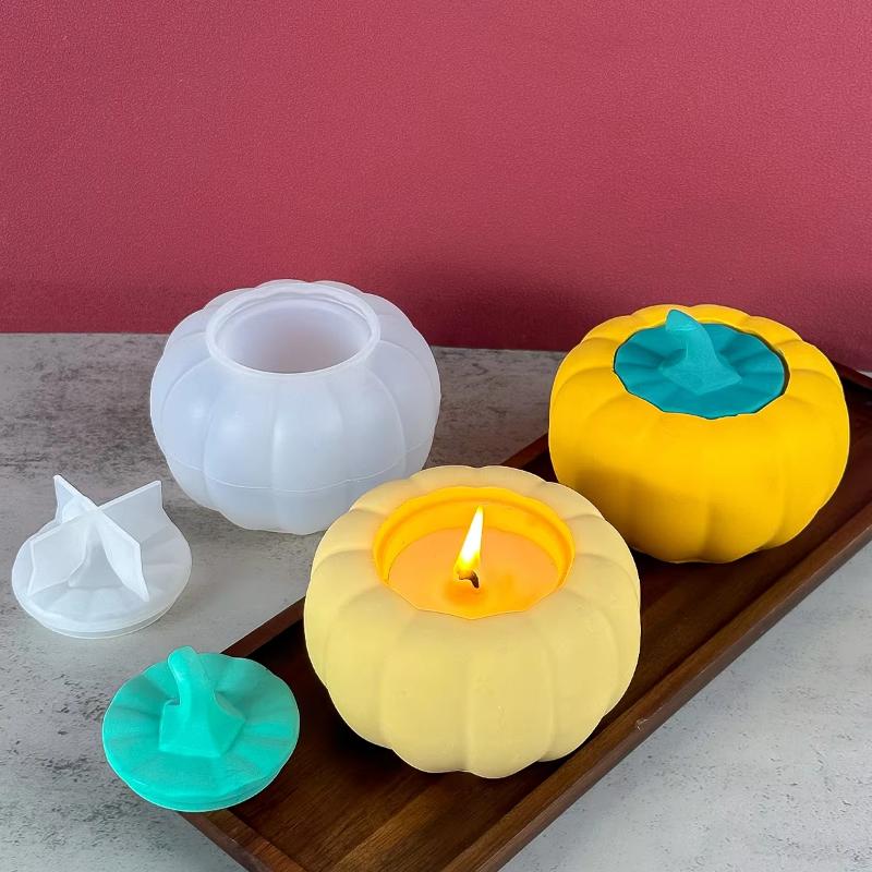 DIY Creativity Storage Box: Silicone Mold for Witch Pumpkin Candle Jars, Craft Gifts, Plaster, Epoxy Resin Casting