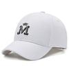 Hat M standard embroidered baseball cap Korean fashion simple hat short brim sun hat, sunshade sun protection hat equestrian hat tide