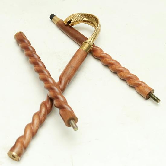 93.98 Cm Serpent Handle Walking Stick Handmade Twisted Wood Cane with Brass Snake Head Custom Gift for Men and Women