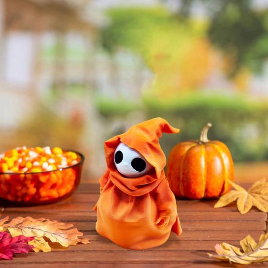 Grim Reaper Duck Statue 3D Printed Halloween Caped Ghost Duck Collectible Figurine for Halloween Home Office Desktop Decor