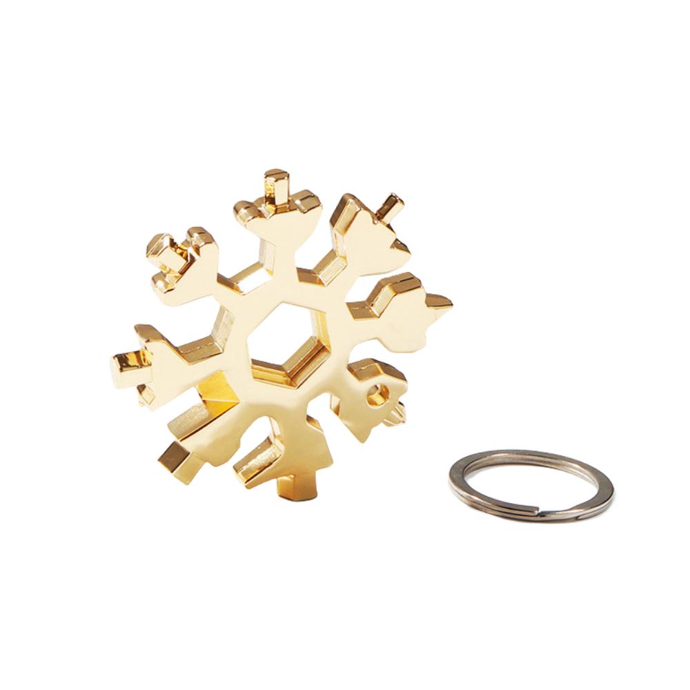 Clé Snowflake Multi-outil 18-en-1 en Acier Inoxydable Populaire Portable Acier Créatif Outil de Réparation Vélo Extérieur Ouvrir une Bouteille