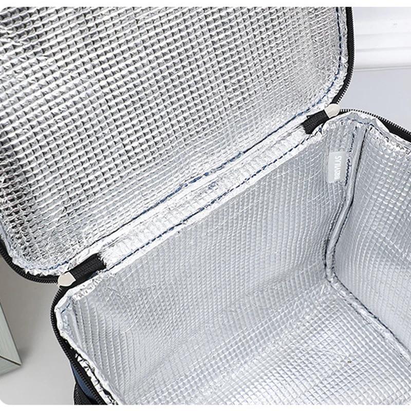 Oxford Cloth Thickened Bento Bag Large Capacity Portable Insulation Bag Outdoor Picnic Bag Student Lunch Bag Premium