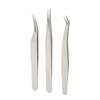 3Pcs Eyelash Tweezers Stainless Steel Blackhead Tweezers Extractor Lash Tweezers for Home Salon