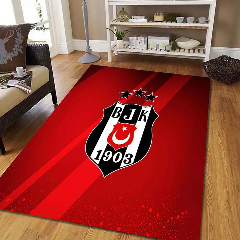 Amsterdamsche Football Club Ajax Flannel Pattern Square Carpet,Area Rug,Carpet Rug for Living Room Bedroom Sofa Playroom Decor,Non-slip Floor Mat