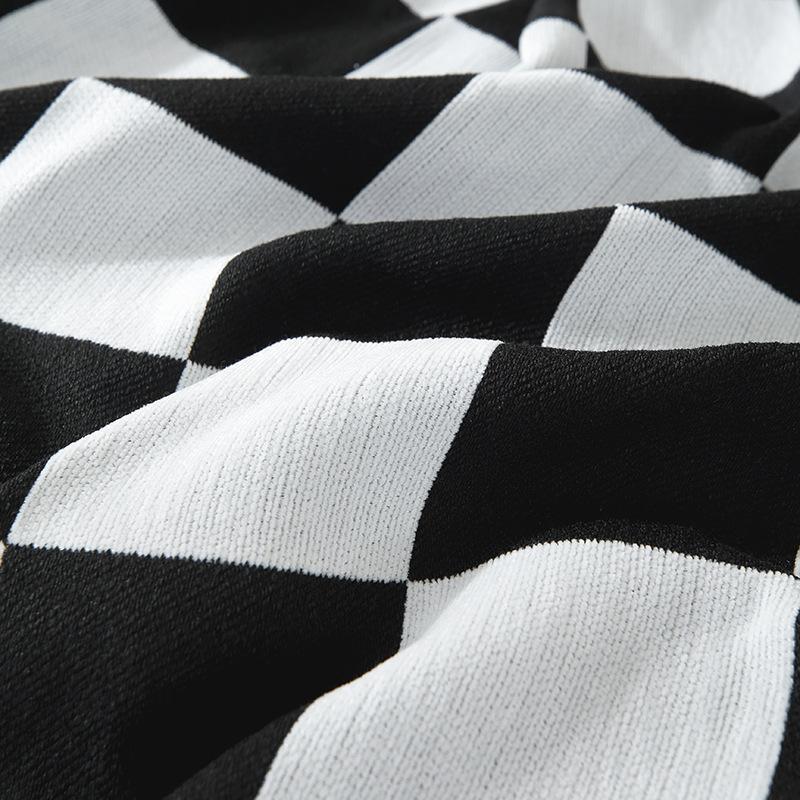 Black and White Plaid Sofa Cover, Anti-cat Scratch Cloth, Sofa Cover, Double-sided Available Sofa Cushion, Universal Sofa Towel for All Seasons