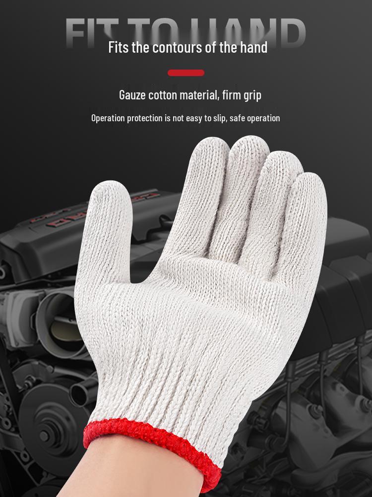 Pracovní bavlněné bezpečnostní rukavice odolné proti opotřebení pro stavební dělníky