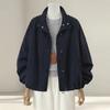 Sibaishe Women's Autumn Stand-Collar Trench Coat