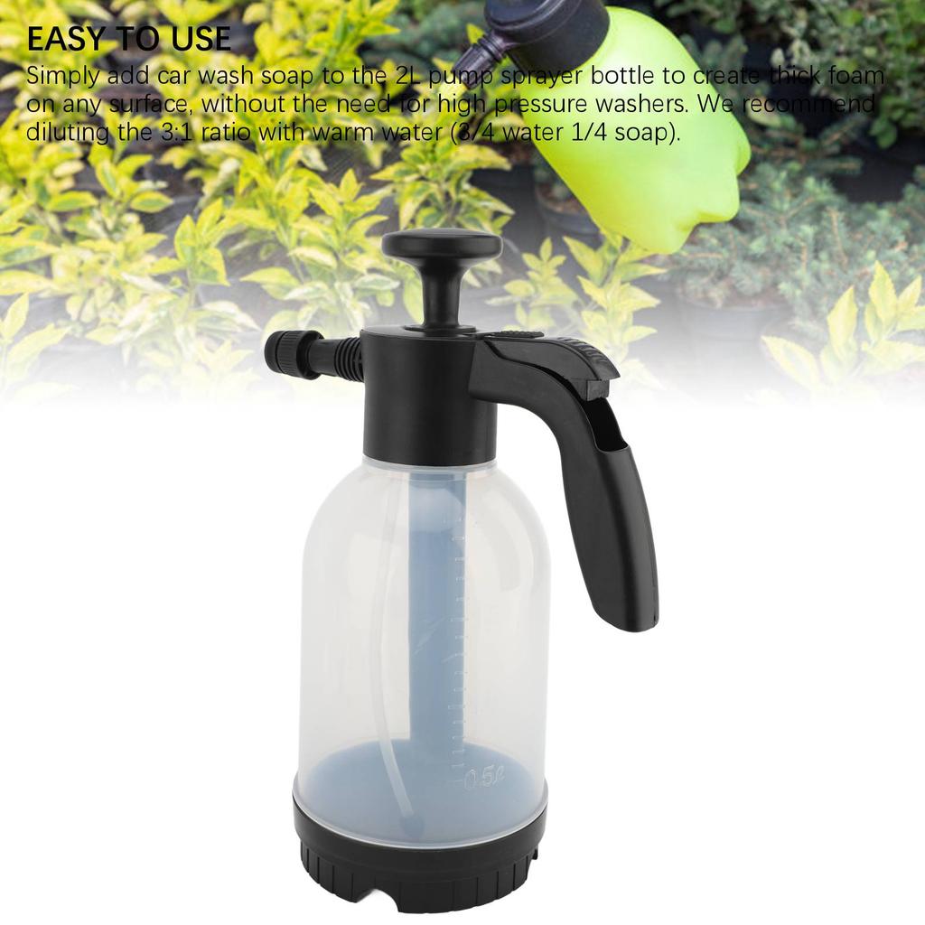 Car Foam Sprayer 2L Adjustable Pressure Foam Pump Sprayer Hand Pump Pressure Sprayer for Car Wash