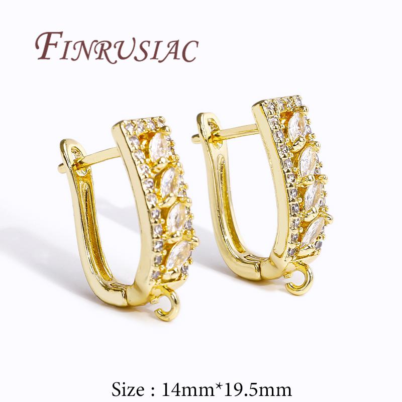 1-2Pairs/Lot Fasteners For Earrings Wholesale 18K Real Gold Plated Hooks For Earring,DIY Women's Earrings Accessories,Earwires