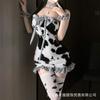 Sexy Cow Small Breasts Erotic Underwear Tube Top Hip Skirt Maid Cute Pure Desire Cosplay Free Cover