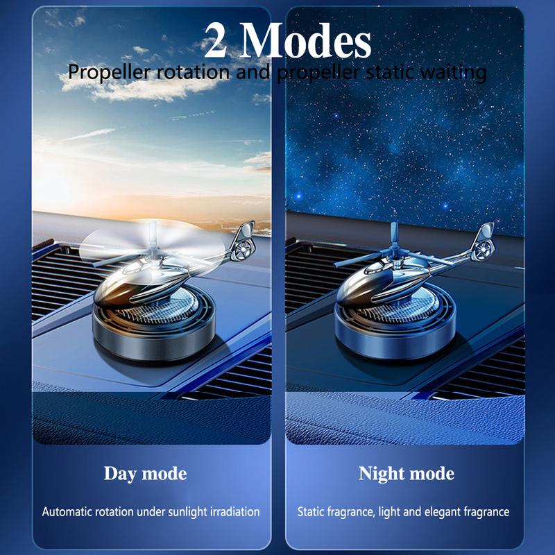 Helicopter Solar Car Air Freshener Propeller Rotating Interior Accessories Flavoring Supplies Fighter Model Perfume Decoration