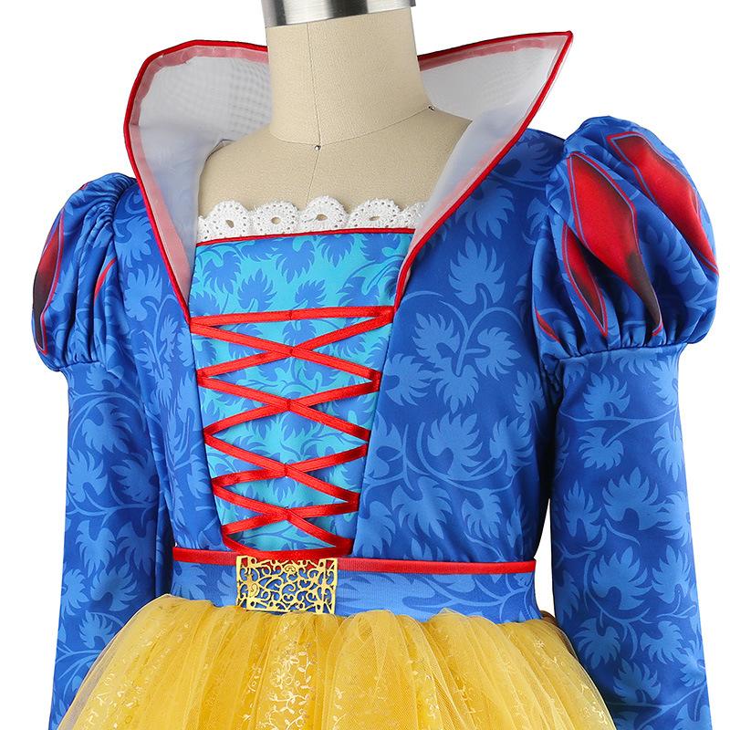 Snow White Dress For Girls Live Action Movie Role Playing Costume 2-12 Years Kids Luxury Elegant Gown Halloween Party Outfits