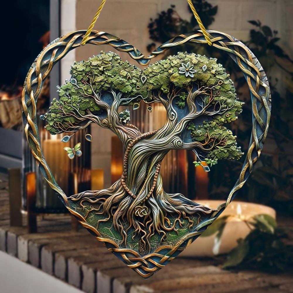 Łapacz Słońca Drzewo Życia. Prezent na Dzień Matki w kształcie serca i środek wieńca na werandę i do dekoracji domu.