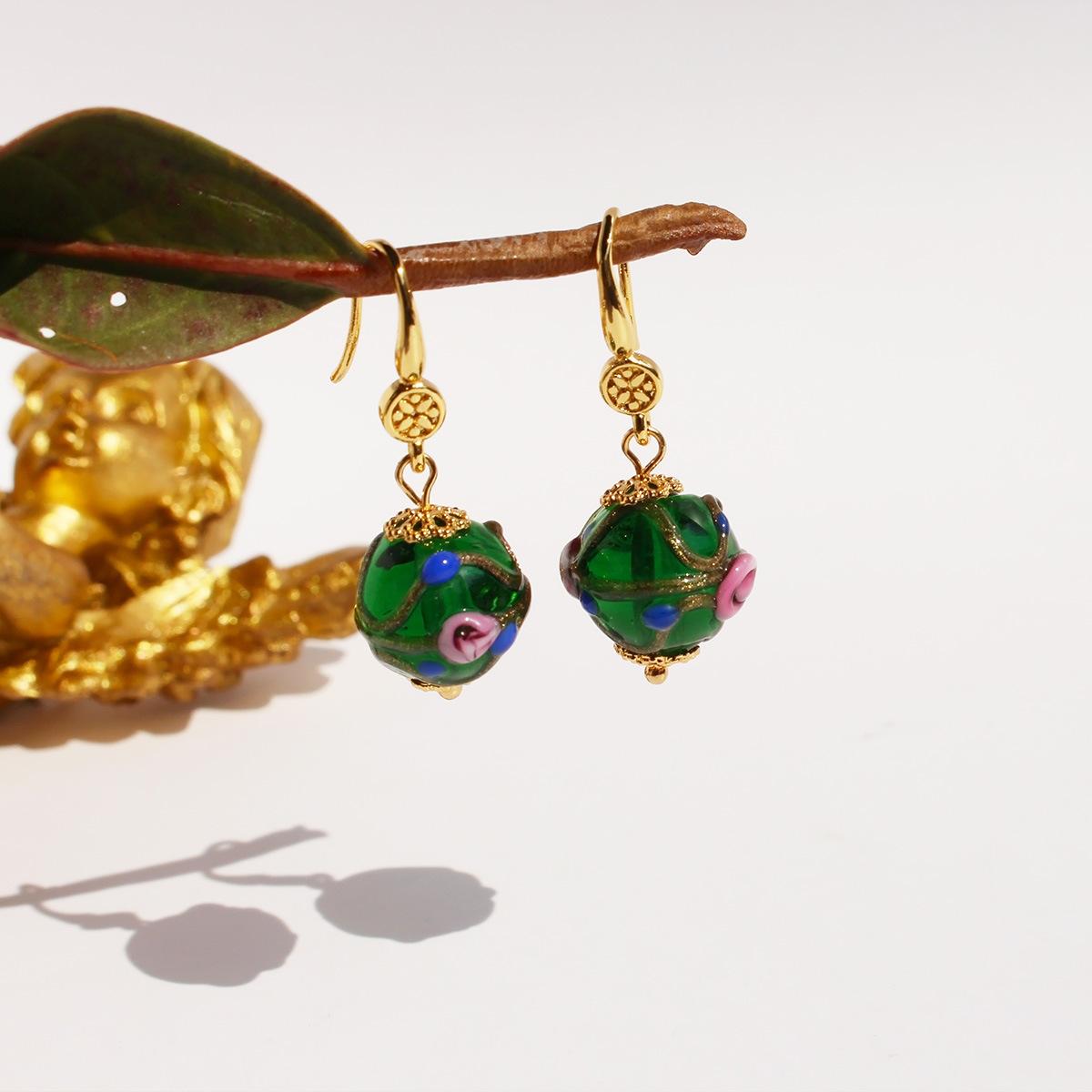 

Оригинальные серьги в стиле ретро с рисунком в виде старых глазурованных цветов в национальном стиле, новые китайские серьги-чеонгсамы 290