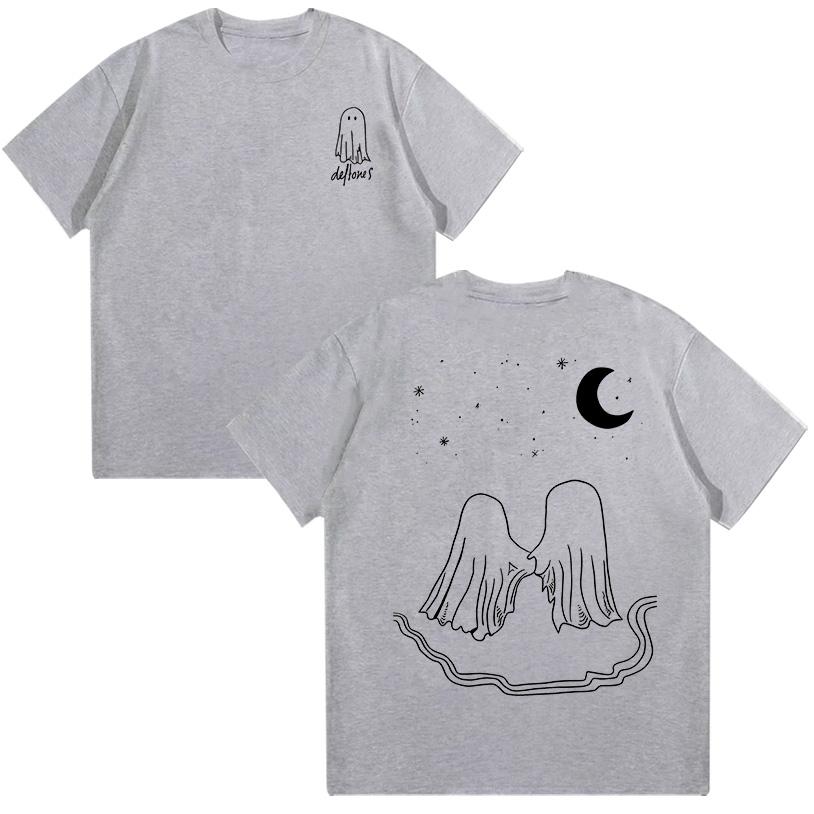Deftones Rock Band Cotton Tee Deftones Ghosts Cream T-Shirt Hip-hop Rock Women Men Streetwear Fashionable Short-sleeved Clothing