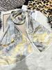 BYSIFA|New Khaki Yellow Silk Scarf Printed Winter Elegant Peony Design Long Scarves Shawls Fashion Brand Head Neck Scarves Capes