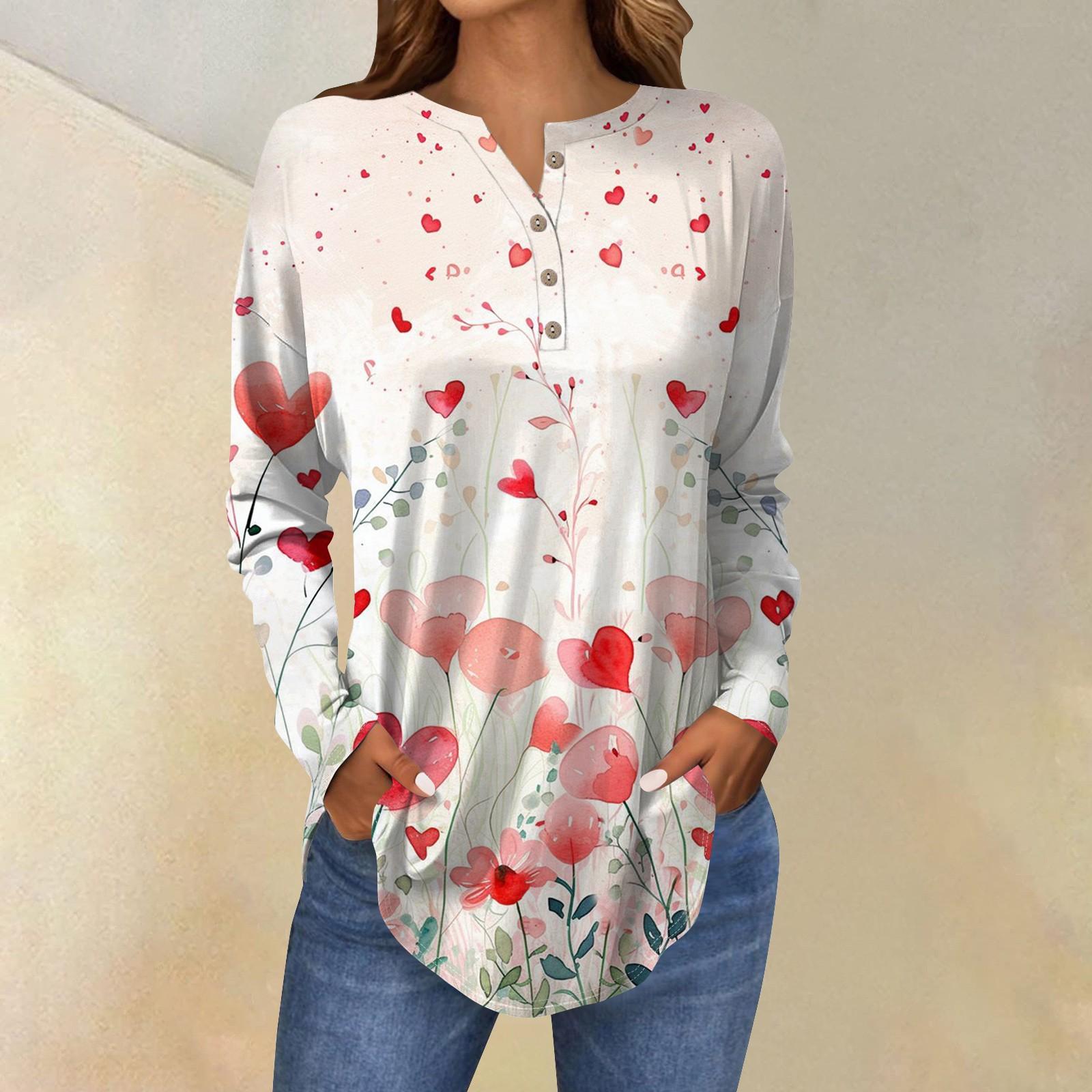 

Футболки для женщин, осенние повседневные рубашки с длинным рукавом на пуговицах, толстовка с винтажным принтом, топ, пуловер XL белый