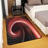 Erosebridal Red and Black Swirl Rugs for Living Room Bedroom - 3D Geometric Abstract Art Area Rug 3 x 5 for Kids Boys Girls, Hole Circle Was