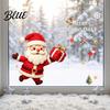 Cute Santa Theme Stickers Christmas Claus Static Glass Sticker Removable PVC Window Decal Waterproof Creative Holiday Art Wall Decor for Doors