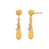 Pair of Vintage Modern Fusions Brushed Finish Alloy Drop Earrings with Diamonds Embellishments Suitable for All Settings