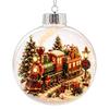 Transparent Ball Christmas Decoration Mini Holiday Scene 3.15 Inch Plastic Xmas Tree Hanging Keepsake Gift