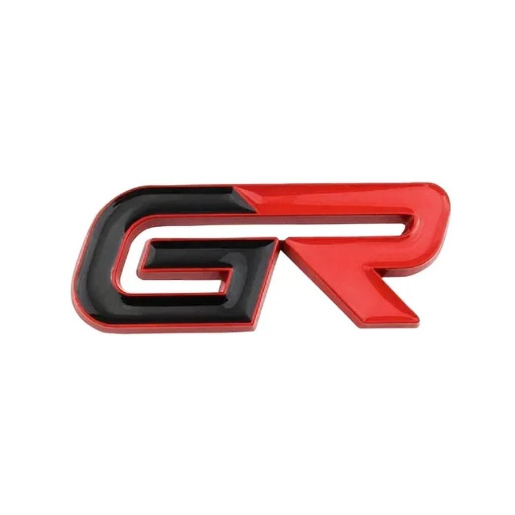 Decalcomania Emblema Lettere GR in Metallo 3D Adesivo Badge Griglia Anteriore Bagagliaio Posteriore per Accessori Moto Gazoo Racing Sport