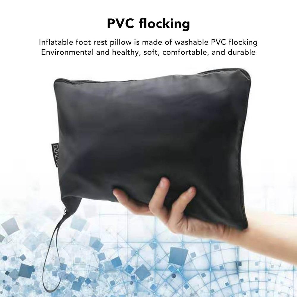 PVC Flocking Foot Rest Pillow Two Layer Reducing Fatigue Pillow Inflatable Foot Pillow  Office Use