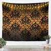 Black & White Crown Tapestry, Ornate Baroque Floral Pattern Print, Wall Hanging for Luxury & Vintage Aesthetic Home Decor