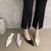Baotou half slippers women wear pointed high heels thick heels cool slippers women's new summer high heels slippers