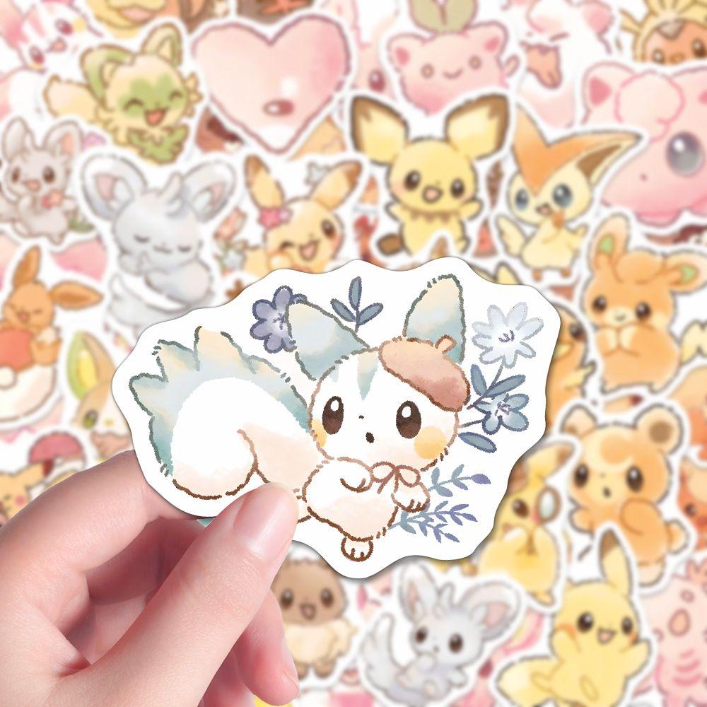 80pcs Pokemon Anime Stickers Pikachu Laptop Skateboard Scrapbook Suitcase Bike Kawaii Sticker Guitar Phone Cartoon Kid Gift Toys
