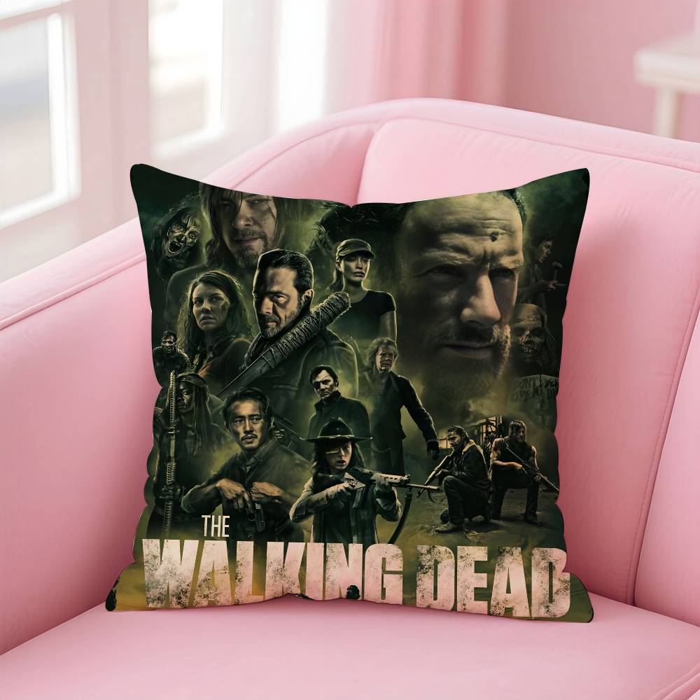 

The W-walking dead Pillow Case Comfort Sofa Bed Silky elegant Invisible zipper Custom Decorative cushion cover 40cmx40cm