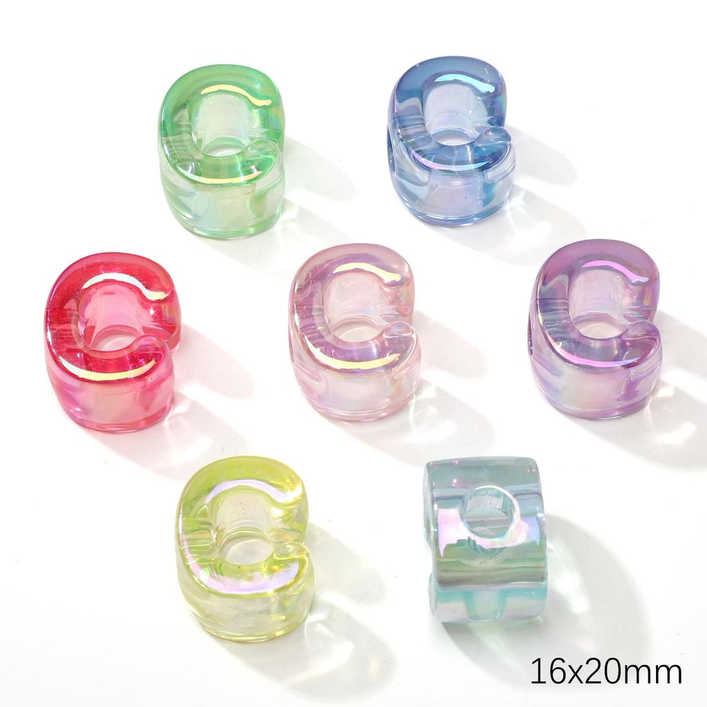 5 Stück Acrylperlen Regenbogen Sonnenschein Buchstabenperle für DIY Halskette Armband Ohrringe Schmuckherstellung Bastelzubehör