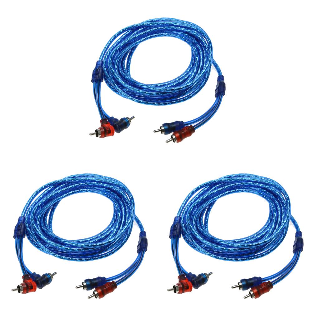 1-5PCS Car Pure Copper Audio Cable Subwoofer Amplifier Audio System Modification 2 RCA To 2 RCA Wire Automotive Signal Cable 5 M